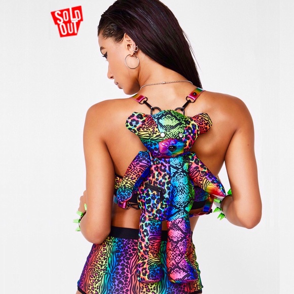 Dolls Kill Handbags - 🆕 Dolls Kill 🌈 Rainbow Teddy Backpack